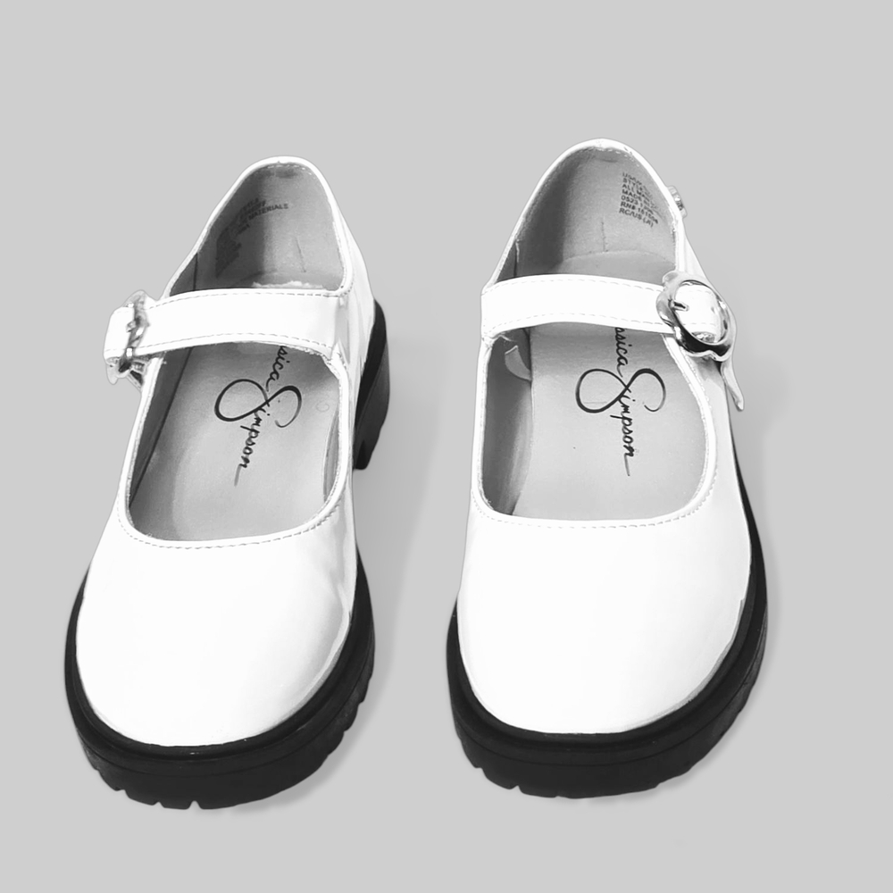 White Mary Jane Shoes with Black Soles